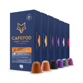 CafePod Coffee Pods Nespresso Compatible Variety 60 Aluminium Capsules