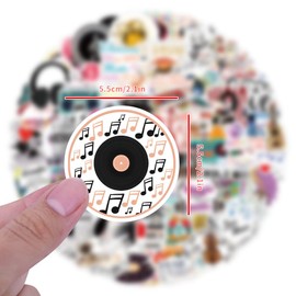 100 PCS Stickers for Music Water Bottle|Vinyl Waterproof Sticker for Laptop Skateboard Phone Car Decals for Teens Adults for Party Favors Supplies Decor (Music Symbol Stickers)