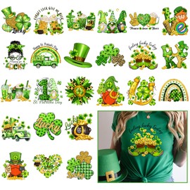 St.Patrick's Day HTV Heat Transfer Stickers Iron on Patches Iron on Stickers for DIY Clothes Bag Hat Pillow Craft Decoration