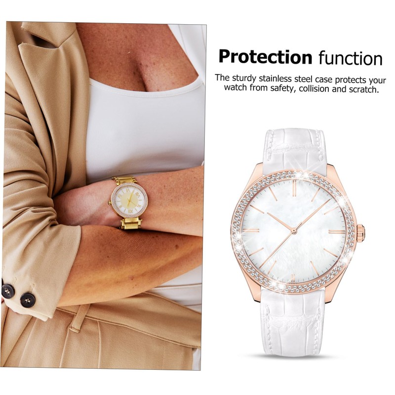 VILLFUL Watch Case with Double Ring Rhinestones Watch Screen Protector