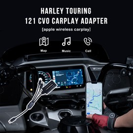 2025 Road Glide Harley Carplay Bypass Headset, Motorcycle Wireless CarPlay Adapter Fit for Harley 121 CVO Touring, 2023 CVO 2024 Road Glide/Street Glide 2025 Street Glide. Plug and Play, Black