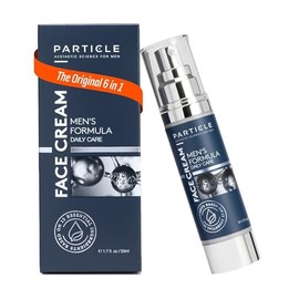 Crema facial para hombres de partículas - Hidratante facial 6 en 1 para hombres (1.7 oz) - Tratamiento de bolsas para los ojos y loción facial para hombres (1 Pack, 1.7 oz.)