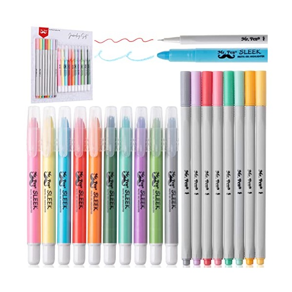Mr. Pen- Bible Gel Highlighters and Fineliner Pens No Bleed,