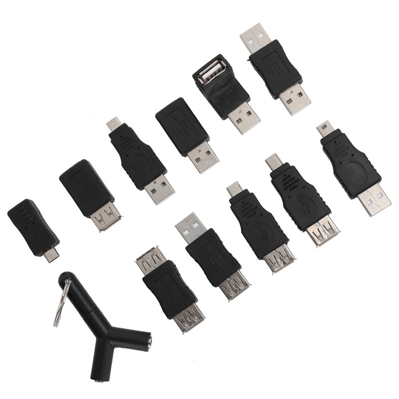 12Pcs USB2.0 Adapter 3.5mm 2 in 1 Audio Adapter Converter