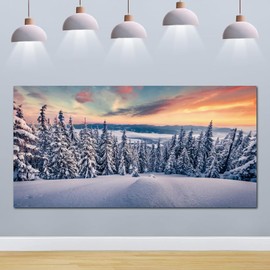 Winter Forest Christmas Backdrops for Photography 20x10ft Vinyl Wonderland Snow Photoshoot Backdrop Pine Forest Tree Sunshine Background Birthday Party Wedding Background Banner Supplies Booth Props