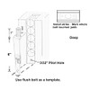 QCAA Solid Brass Flush Bolt, Square Shape, 6", Brushed Satin
