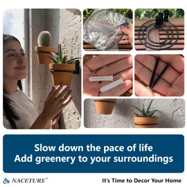 Anillo plegable para macetas de 6 pulgadas para montaje en pared, paquete de 3 – Ganchos redondos de metal resistentes para macetas – Soporte colgante para macetas de valla para interiores y