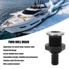 Boat 3/4in Through Hull Scupper Drain Straight Black with Stainless