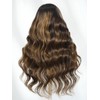 UNICE V Part Glueless Wig Balayage Brown Flip Out Bang