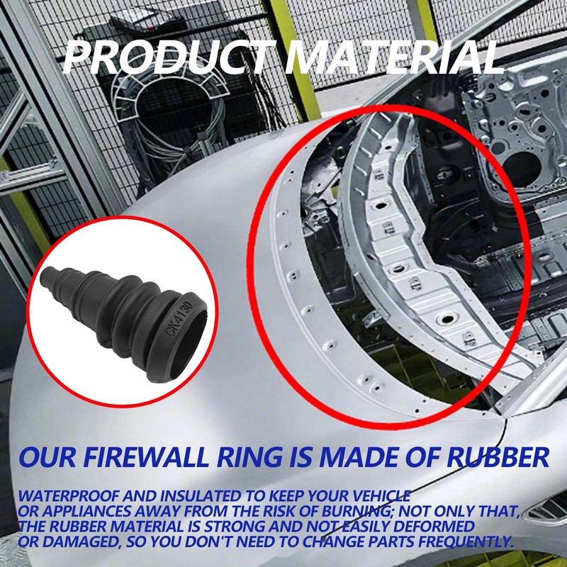 Icyhaws Firewall Boot Universal Rubber Grommets for Wire Bundles 3/8"