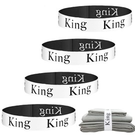 AOOTUERL 4 PCS Bed Sheet Organizer Bands, Organizer Bands Sheet Bands Closet Organization, Elastic Bed Sheet Storage Bedding Bands (King)