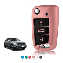 TOOMUME Key Case TPU Glossy Car Key Cover Fits VW Volkswagen Golf 7 Tiguan T-ROC T-Cross Polo Seat Ateca Ibiza Leon Skoda Octavia Fabia Kamiq
