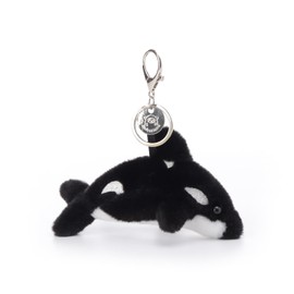 Apricot Lamb Sword Whale Orca Sea Animals Cute Key Chain Soft Stuffed Plush Keychain Toy for Kids Backpack Purse 14cm, black