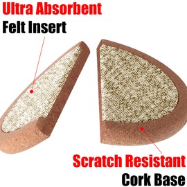 ZINCCO Coasters, Absorbent Felt & Cork, 6 Pack, Round, Olive