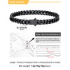 Black Bracelet for Men, Cuban Link Chain Bracelet, 5mm Mens
