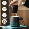 ZENS Tea Cup with Infuser and Lid, Wood Handle Loose
