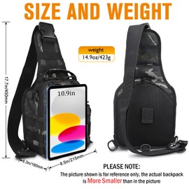 Dovesun Small Fishing Backpack, Fly Fishing Sling Pack Waterproof Fishing Backpack with Tackle Boxes | Rod Holder Fishing Tackle Bag Shoudler Fishing Gear for Men Black