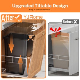 Tiltable Pull Out Trash Can Under Cabinet with 40Qt Garbage Bin, Under Sink Trash Can with Soft-Close Slides, Cabinet Trash Can Pull Out Kit with Door Mounting Kit for Minimum Cabinets Opening 12" W