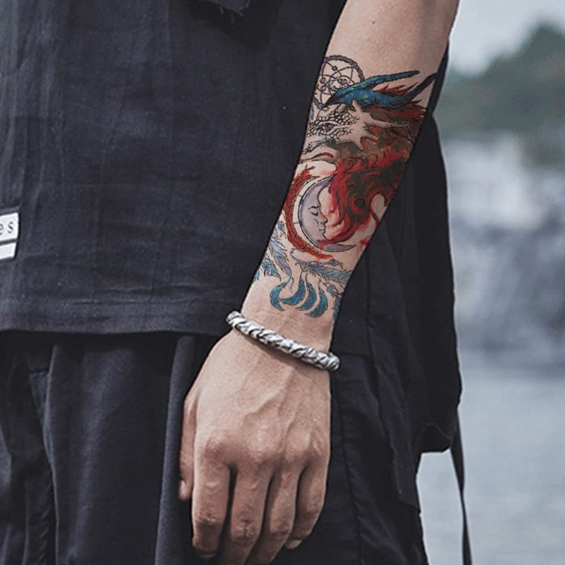 Gwolf 24 Sheets Wolf Tattoo Temporary Personality Wolf Tattoo Sticker