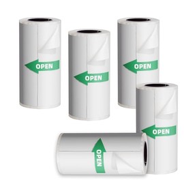 Mini Printer Sticker Paper – 5 Rolls 50mm White Self-Adhesive Thermal Continuous Paper, Compatible with Most Label Printers, Ideal for Photos, Notes, Lists, DIY (50mm x 3800mm)