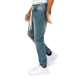 VICTORIOUS Men's Drop Crotch Joggers Denim Jean Pants JG803 - Vintage - Medium