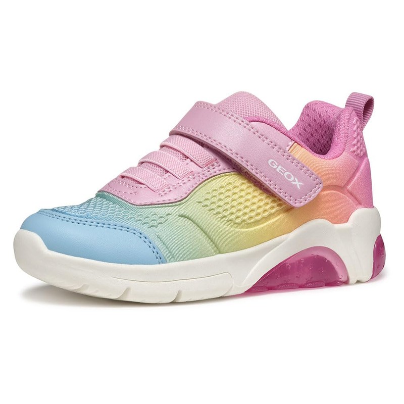 Geox Girls' J Fadinlight Girl C Trainers, Pink multi-coloured, 34