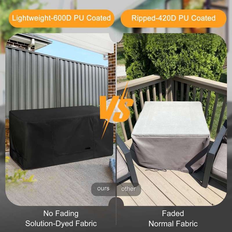 NettyPro Fade Resistant Fire Pit Table Cover Rectangular Waterproof Heavy