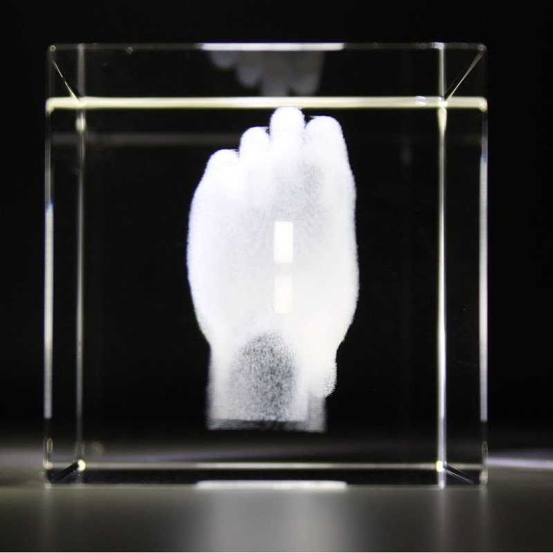 VIP-LASER 3D Glass Crystal with Engraving I Heart in Two