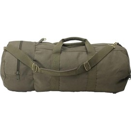 ARMYU Cotton Canvas Large Shoulder Duffle Bag Olive Drab Tote with Straps