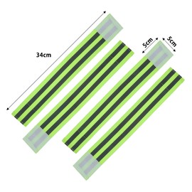 Bowarepro Reflective Band, Armband, Fluorescent Reflective Band, Elastic Material, Reflective Armband, Reflective Wristband, Belt, Accident Prevention, Magic Band Type, Fluorescent, Nighttime,