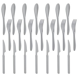 Juego de cuchillos y tenedores, cucharas y cuchillos, juego de cubiertos de paja de trigo, juego de utensilios reutilizables para 7, utensilios irromp