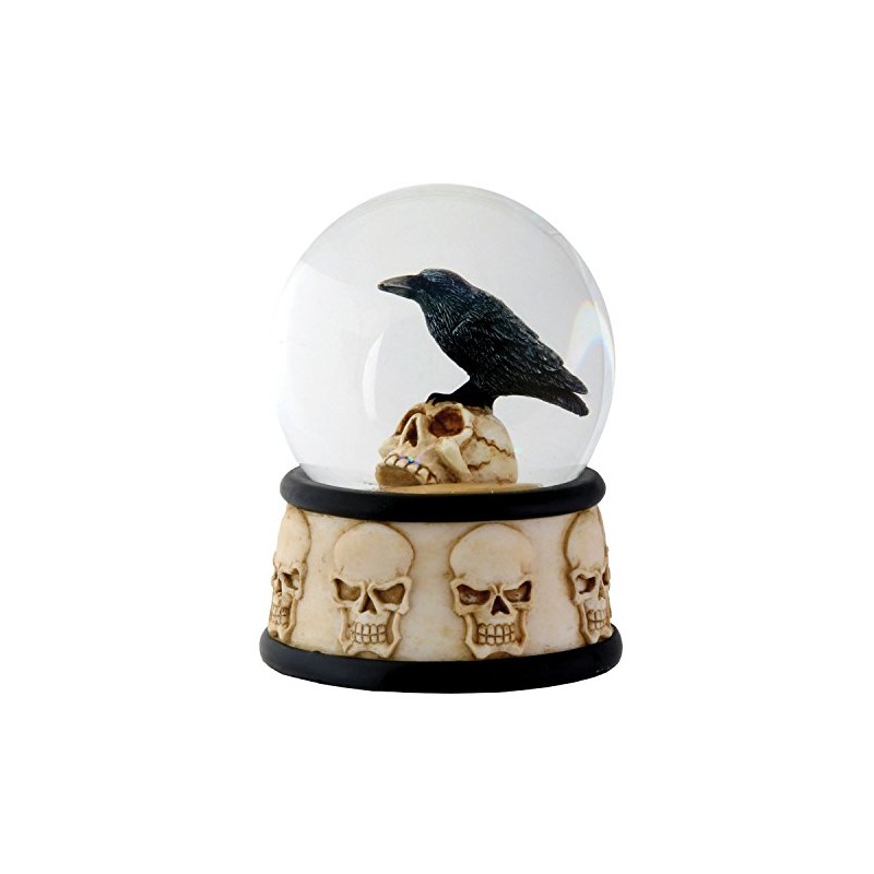 Raven on Skull Water Globe