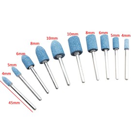100 Pieces Whetstone Bit Set with 3mm Shank and 4mm Flat Head Cylindrical for Jade Metal Wood