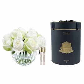 Cote Noire-Luxury Round 13 Rose Bud Bouquet Green & White