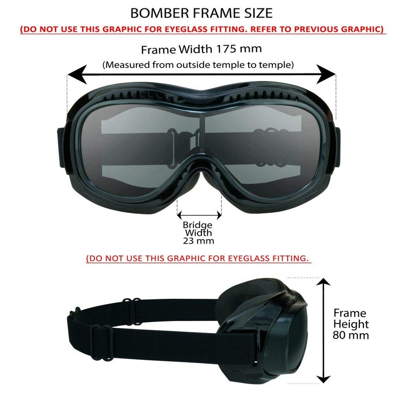 Bikershades Fit Over Goggles for Eye-Glasses Motorcycle Riding Cycling Skiing