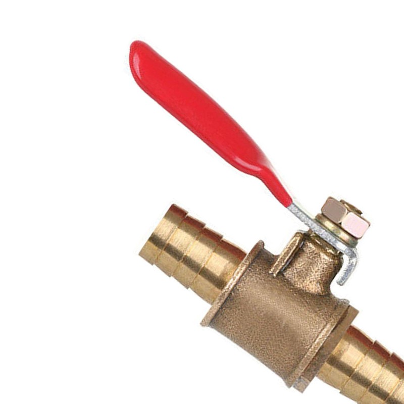 Dapetz ® Brass Ball Valve 10mm Red Lever Inline Hose