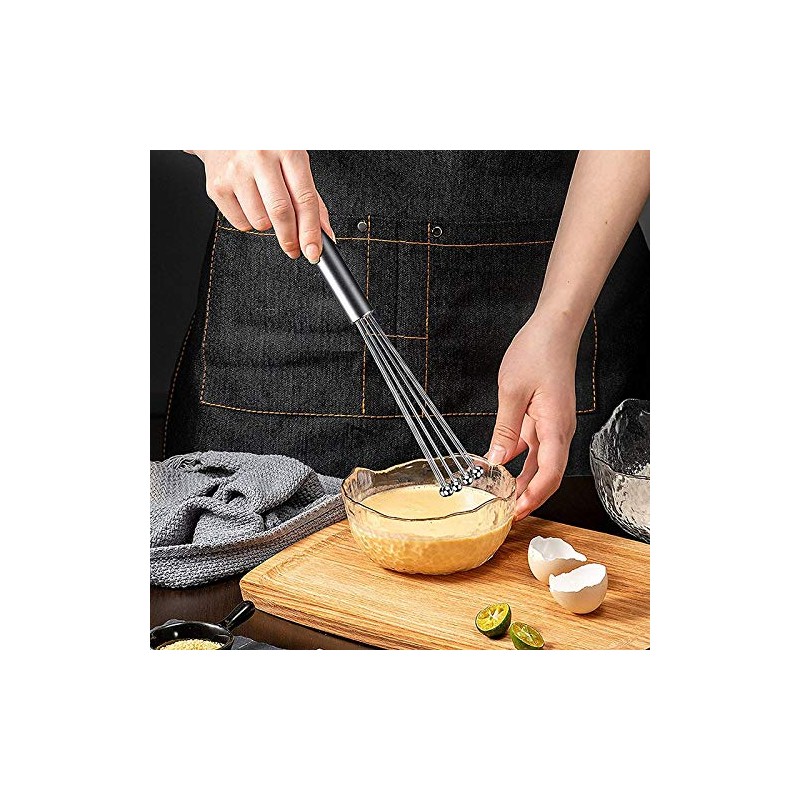 Ntcpefy 2 Pieces Stainless Steel Ball Whisk Wire Egg Whisk