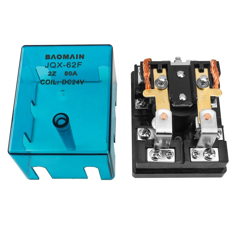 Baomain High Power Relay JQX-62F-2Z Coil Voltage DC 24V 80A