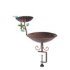 Bird Bath and Feeder Set Deck Mounted for Outdoors, 2-in-1