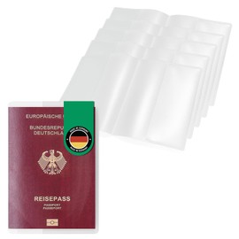 Falkenhorn Passport Holder - Made in Germany - Transparent, Tearproof & Indelible - For New German Passport from 2017 - Various Pack Sizes, transparent, Casual