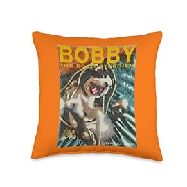 ＠brindle_bobby Crazy Bobby Throw Pillow, 16x16, Multicolor
