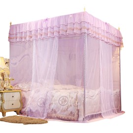 Luxury Princess Four Corner Post Bed Curtain Canopy Netting Mosquito Net Bedding (L)