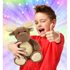 DolliBu Super Soft Moose Stuffed Animal - Soft Huggable Moose, Adorable Playtime Moose Plush Toy, Cute Wild Life Cuddle Gifts, Super Soft Moose Plush Doll Animal Toy for Kids and Adults - 9 inches