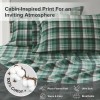 Woolrich Green Plaid Cotton Flannel King Sheet Set Soft Cozy