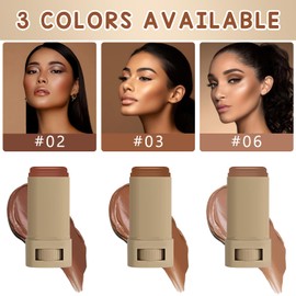 Foundation Stick Beauty Balm Serum Boosted Skin Tint, Solid Tinted Moisturizing Serum Contour Stick Foundation Face for Women, for Face Natural Makeup (02, 18g)