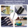FloraVigo 8 Pairs Chopsticks Set Fibreglass Washable Black Sushi Sticks