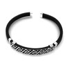 TClaudia, Pulsera de plata para hombre con piel color negro,