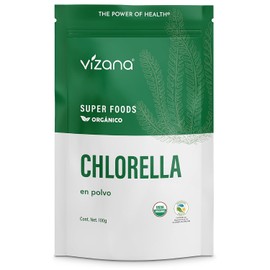 VIZANA NUTRITION | Chlorella Orgánica Certificada USDA en Polvo 100g, Pared Celular Rota.