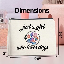 UPNEGE Dogs Lover Gifts Makeup Bag Just a Girl Who Loves Dogs Cosmetic Bag Zipper Makeup Pouch