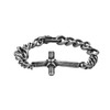 Metro Jewelry Stainless Steel Antique Finish Cross Chain Bracelet for